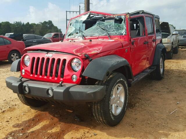 1C4BJWDG5HL629070 - 2017 JEEP WRANGLER U RED photo 2