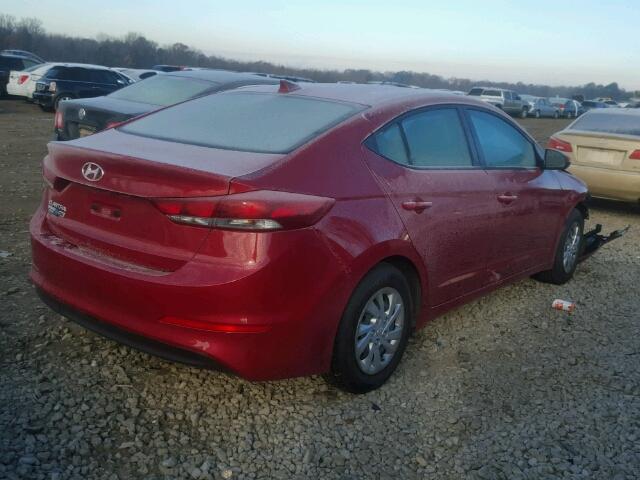 KMHD74LF7HU128756 - 2017 HYUNDAI ELANTRA SE BURGUNDY photo 4