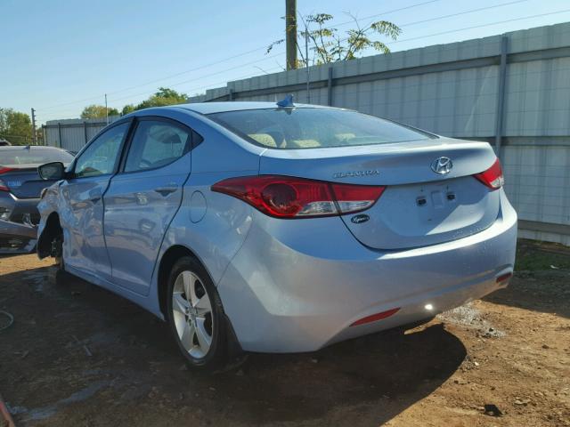 KMHDH4AE8DU579583 - 2013 HYUNDAI ELANTRA BLUE photo 3