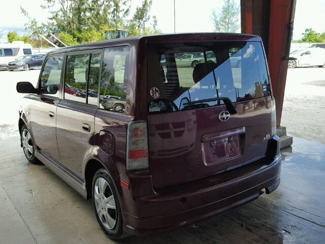 JTLKT324950210531 - 2005 TOYOTA SCION XB PURPLE photo 3