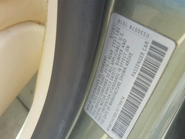 WVWTH63BX1E179674 - 2001 VOLKSWAGEN PASSAT GLX 绿色 照片 10