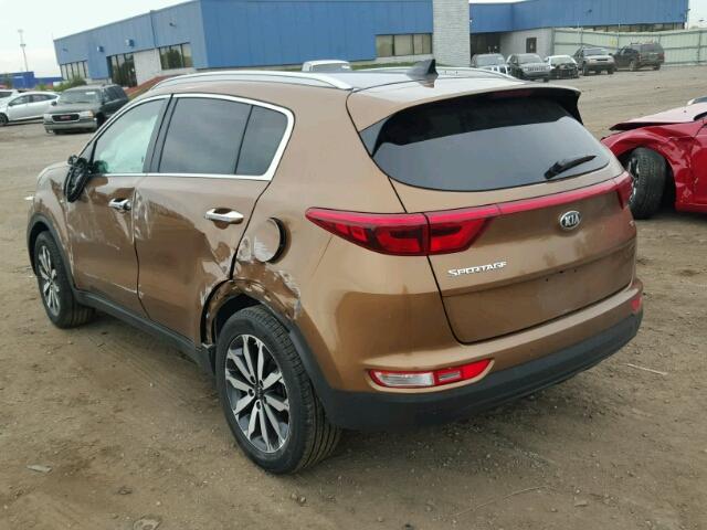 KNDPNCAC5H7052284 - 2017 KIA SPORTAGE E BROWN photo 3