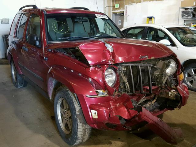 1J4GL38K35W644586 - 2005 JEEP LIBERTY RE MAROON photo 1