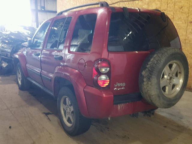 1J4GL38K35W644586 - 2005 JEEP LIBERTY RE MAROON photo 3