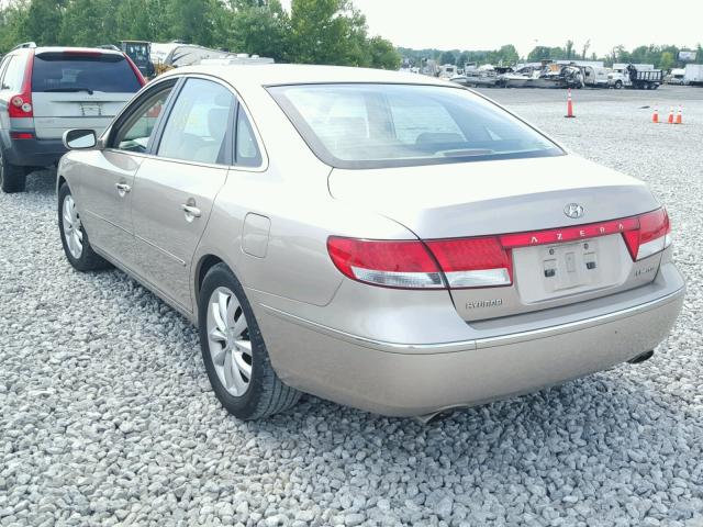 KMHFC46F46A092555 - 2006 HYUNDAI AZERA SE TAN photo 3