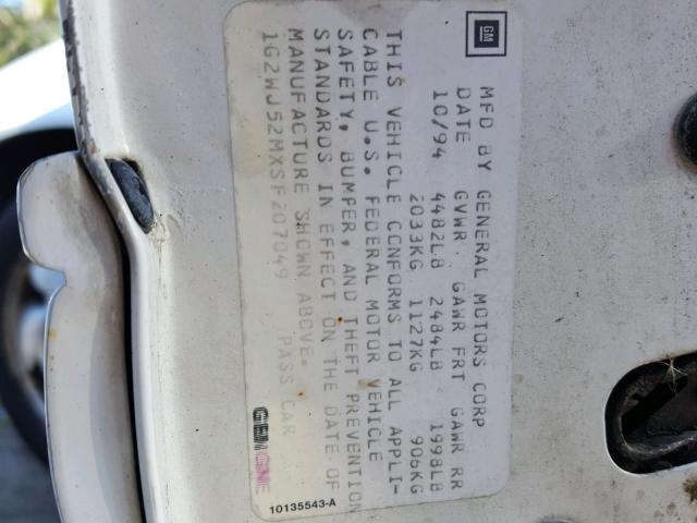 1G2WJ52MXSF207049 - 1995 PONTIAC GRAND PRIX Ağ foto 10