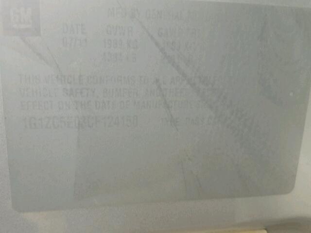 1G1ZC5E03CF124150 - 2012 CHEVROLET MALIBU 1LT 银色 照片 10