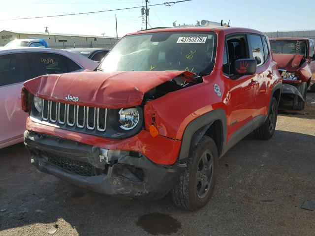 ZACCJBAT5GPD51604 - 2016 JEEP RENEGADE S RED photo 2