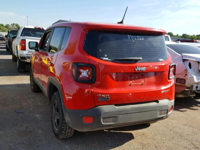 ZACCJBAT5GPD51604 - 2016 JEEP RENEGADE S RED photo 3