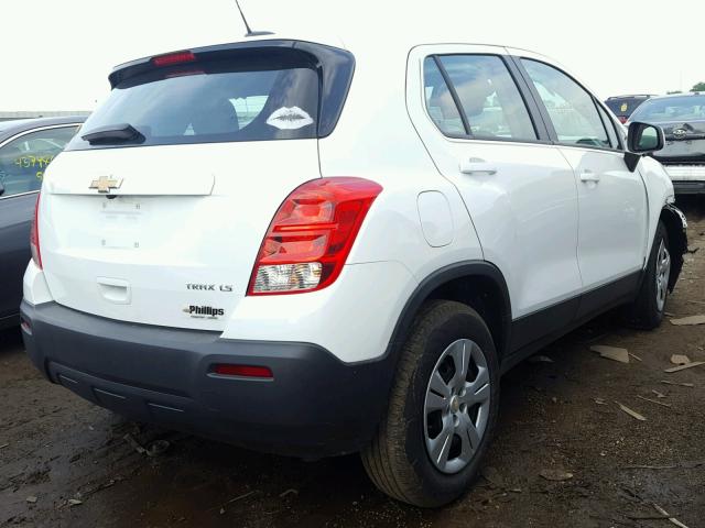 3GNCJKSB0GL275232 - 2016 CHEVROLET TRAX LS WHITE photo 4