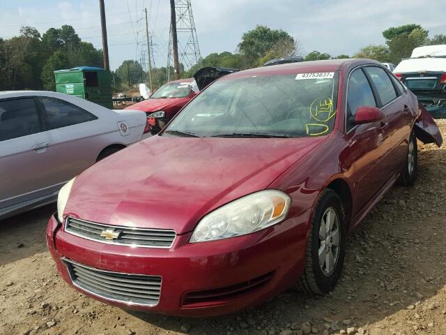 2G1WT57N391326286 - 2009 CHEVROLET IMPALA 1LT MAROON photo 2