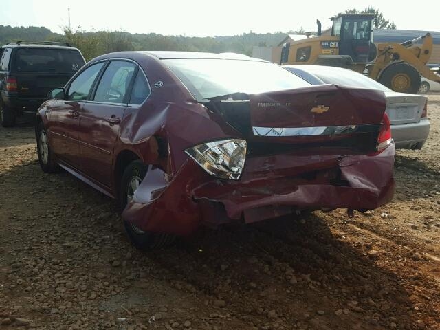 2G1WT57N391326286 - 2009 CHEVROLET IMPALA 1LT MAROON photo 3