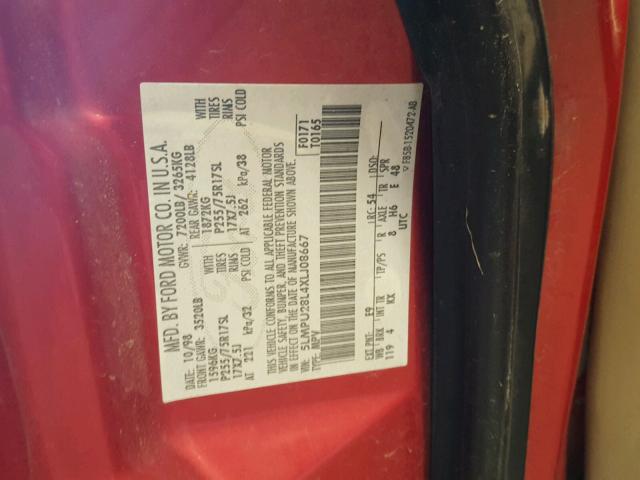 5LMPU28L4XLJ08667 - 1999 LINCOLN NAVIGATOR RED photo 10