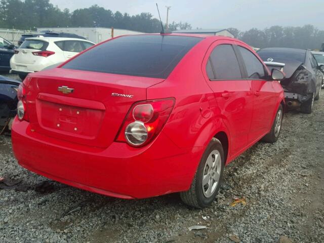 1G1JA5SHXF4157644 - 2015 CHEVROLET SONIC LS RED photo 4