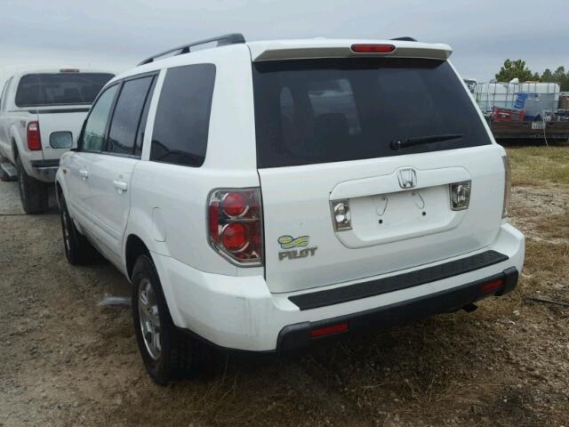 5FNYF28528B021376 - 2008 HONDA PILOT EXL WHITE photo 3