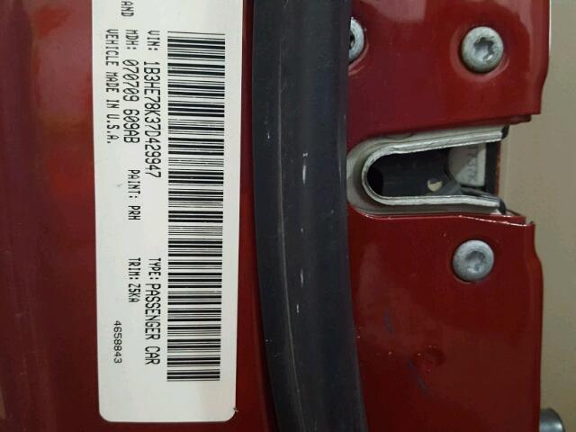 1B3HE78K37D429947 - 2007 DODGE CALIBER R/ RED photo 10