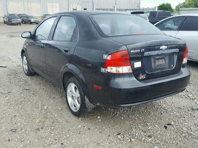 KL1TG56626B527947 - 2006 CHEVROLET AVEO LT BLACK photo 3