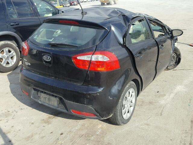 KNADM5A36C6013135 - 2012 KIA RIO LX BLACK photo 4