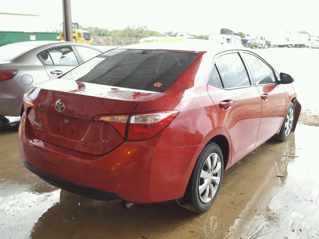 5YFBURHE5EP038578 - 2014 TOYOTA COROLLA L RED photo 4