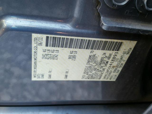 1N4AL2AP5CN418893 - 2012 NISSAN ALTIMA BAS GRAY photo 10