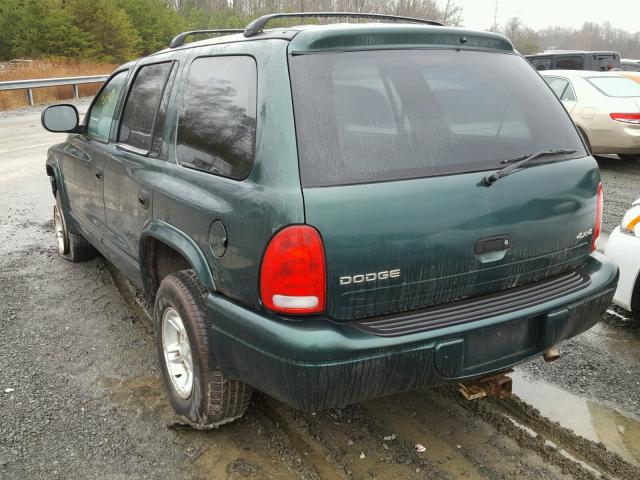 1B4HS28YXXF530788 - 1999 DODGE DURANGO GREEN photo 3