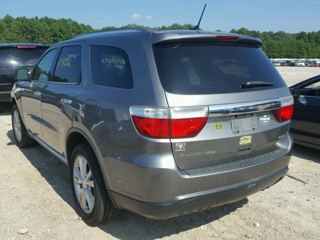 1C4RDHDG0DC611300 - 2013 DODGE DURANGO CR GRAY photo 3