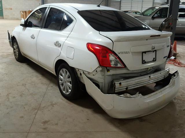 3N1CN7AP0DL873942 - 2013 NISSAN VERSA WHITE photo 3