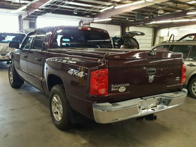 1D7HW48N95S323036 - 2005 DODGE DAKOTA QUA MAROON photo 3