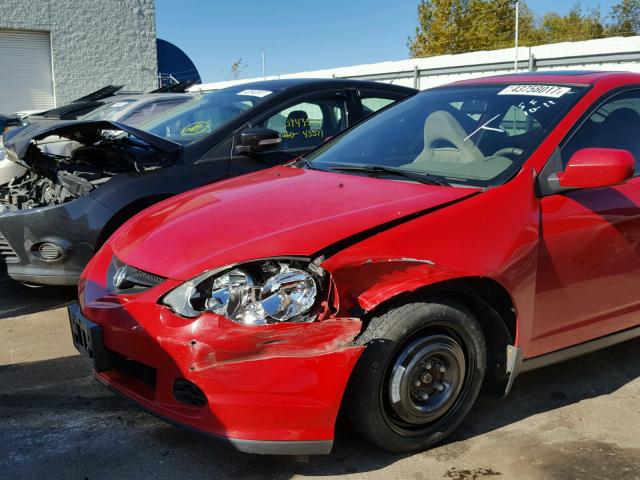 JH4DC54894S017197 - 2004 ACURA RSX RED photo 9