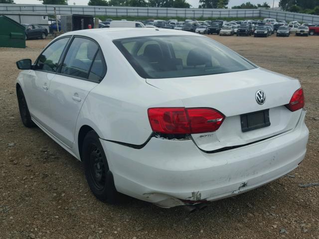 3VW2K7AJ5EM409339 - 2014 VOLKSWAGEN JETTA BASE WHITE photo 3
