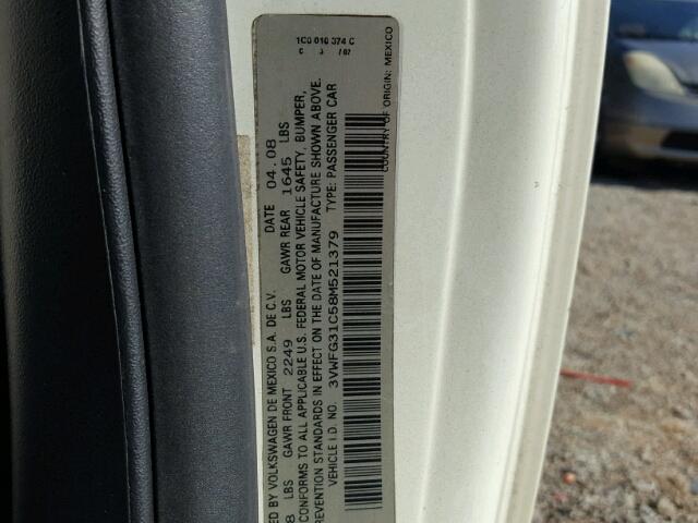 3VWFG31C58M521379 - 2008 VOLKSWAGEN NEW BEETLE 白色 照片 10