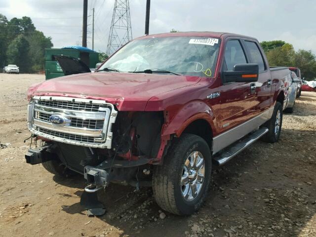 1FTFW1ET0EFB73281 - 2014 FORD F150 RED photo 2