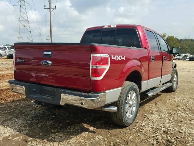 1FTFW1ET0EFB73281 - 2014 FORD F150 RED photo 4