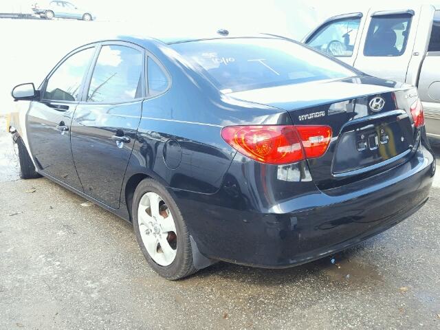 KMHDU46D28U304325 - 2008 HYUNDAI ELANTRA BLACK photo 3