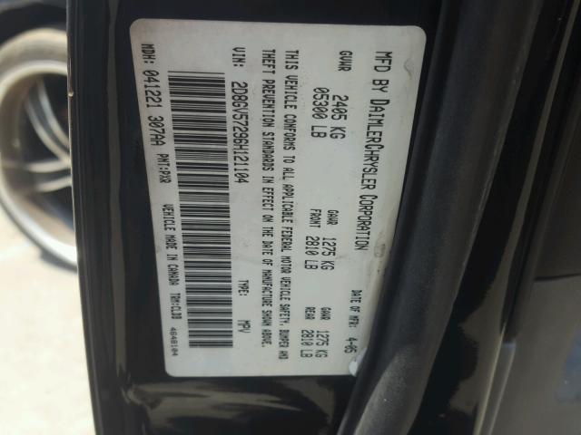 2D8GV57296H121104 - 2006 DODGE MAGNUM R/T BLACK photo 10