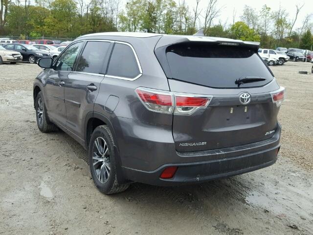 5TDJKRFH6GS345928 - 2016 TOYOTA HIGHLANDER GRAY photo 3