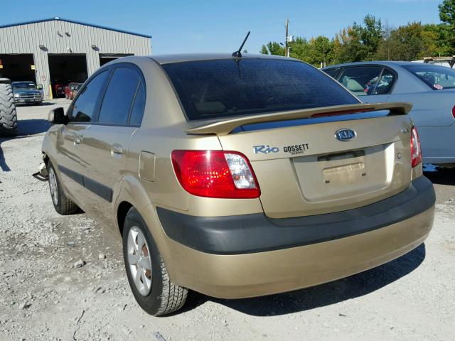 KNADE123686401400 - 2008 KIA RIO BASE GOLD photo 3