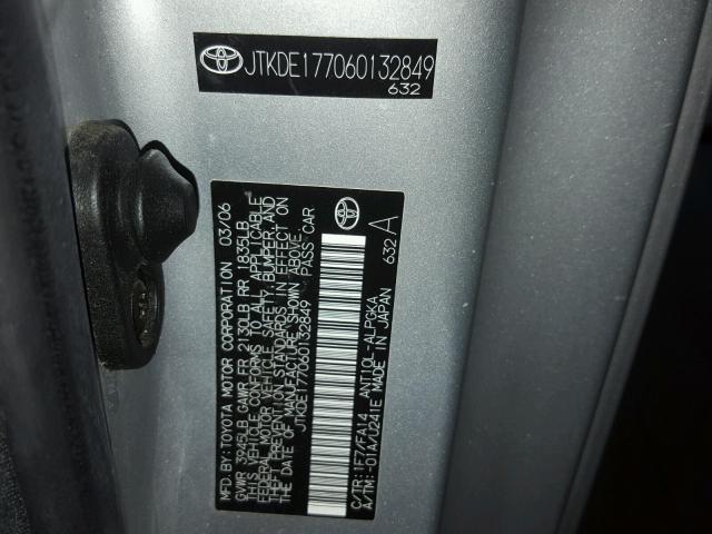 JTKDE177060132849 - 2006 TOYOTA SCION TC 银色 照片 10