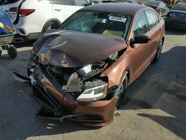 3VW267AJ7GM410497 - 2016 VOLKSWAGEN JETTA S BROWN photo 2