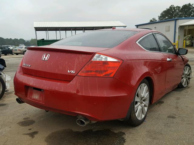 1HGCS2B86AA000765 - 2010 HONDA ACCORD RED photo 4