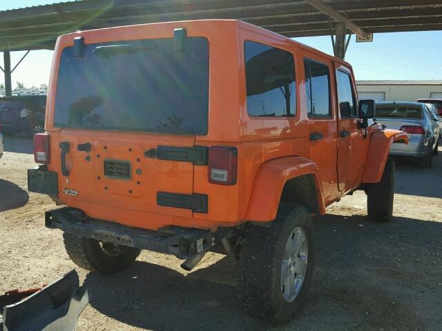 1C4BJWFGXDL506954 - 2013 JEEP WRANGLER U ORANGE photo 4