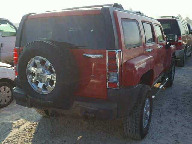 5GTEN13E588107894 - 2008 HUMMER H3 RED photo 4