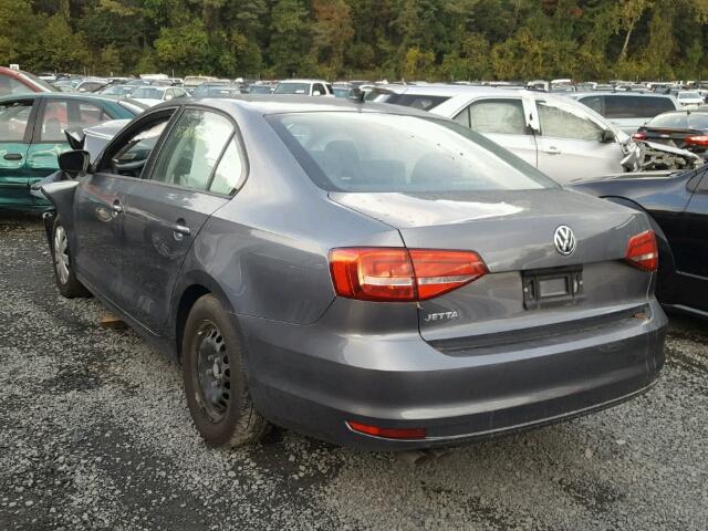 3VW2K7AJ5FM299426 - 2015 VOLKSWAGEN JETTA GRAY photo 3