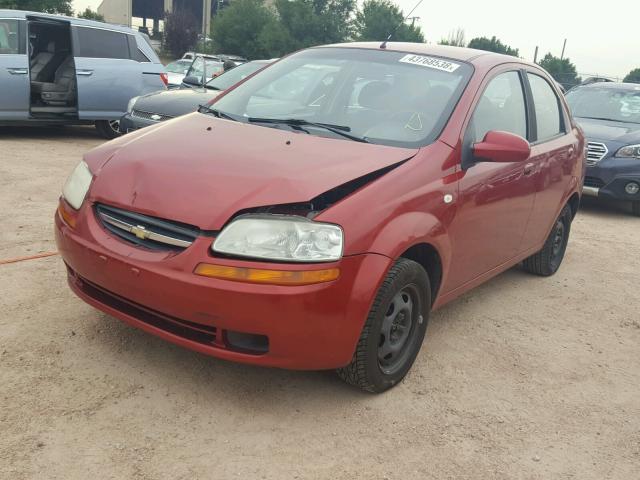 KL1TD56616B620600 - 2006 CHEVROLET AVEO BASE Қызыл фото 2