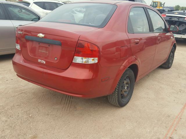 KL1TD56616B620600 - 2006 CHEVROLET AVEO BASE Қызыл фото 4