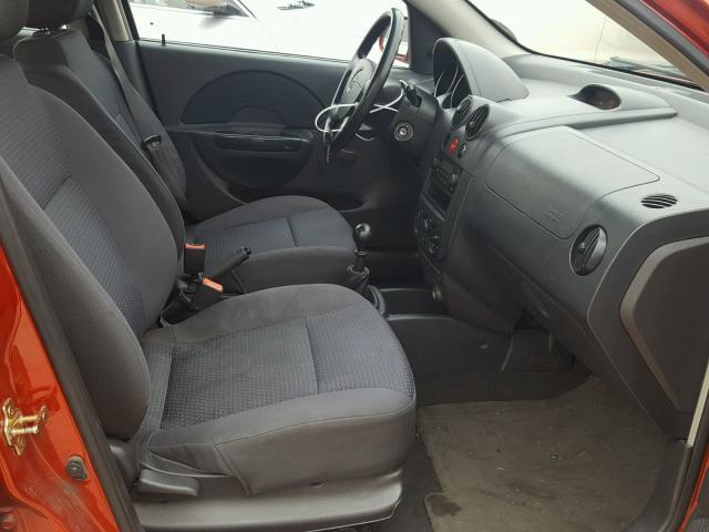 KL1TD56616B620600 - 2006 CHEVROLET AVEO BASE Қызыл фото 5
