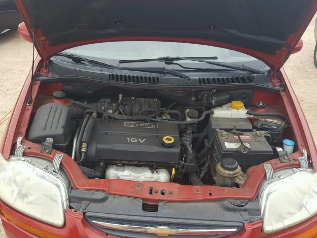 KL1TD56616B620600 - 2006 CHEVROLET AVEO BASE Қызыл фото 7
