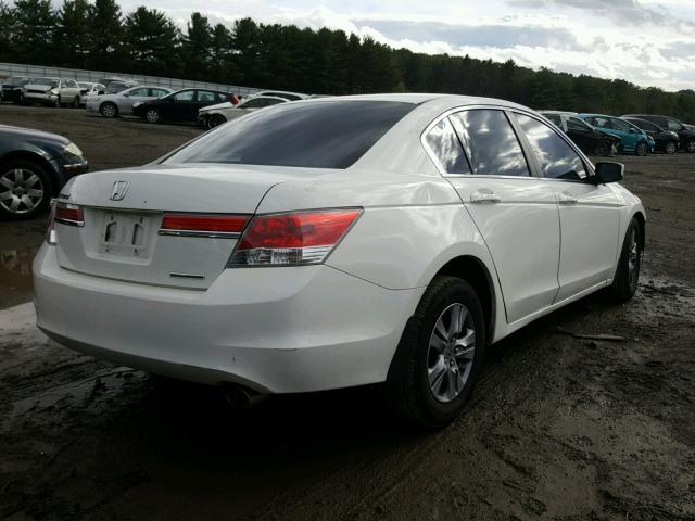 1HGCP2F66CA136696 - 2012 HONDA ACCORD SE WHITE photo 4