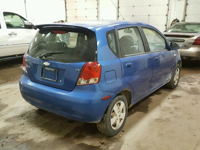 KL1TD666X7B694945 - 2007 CHEVROLET AVEO BASE Көк фото 4