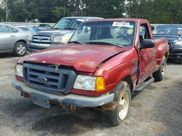 1FTYR10D24PB64140 - 2004 FORD RANGER MAROON photo 2